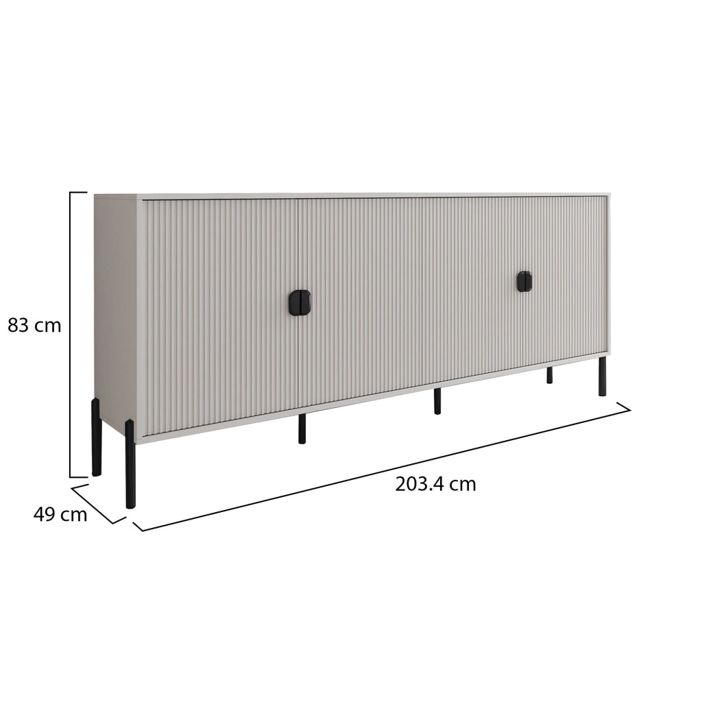 Madia Arpina, Credenza Cassetti, 203x49x83h cm Beige