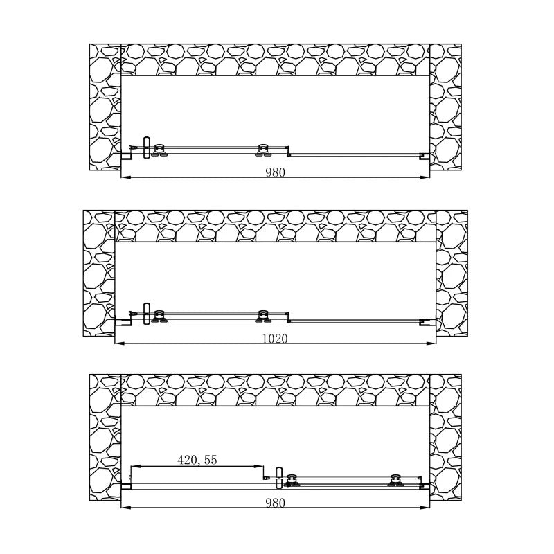 Porta Scorrevole 98-102x185h 4mm Cromato - Volta