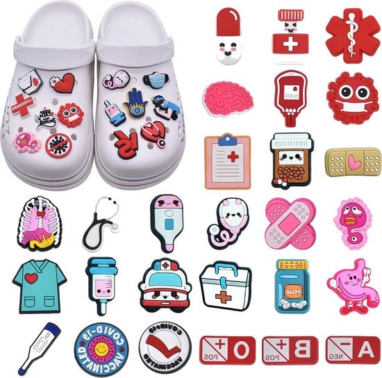 Decorazioni per scarpe in PVC - 36 pezzi - Accessori per scarpe in forma di infermiera - Adatti per bambini - Decorazioni DIY