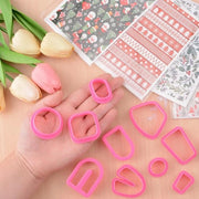 Set di Cutter per Argilla e Carta Trasferimento con 18 Forme Geometriche per la Creazione di Pendenti in Argilla