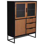 Vetrina con 3 ante e 3 cassetti, legno, 100x40x135h cm