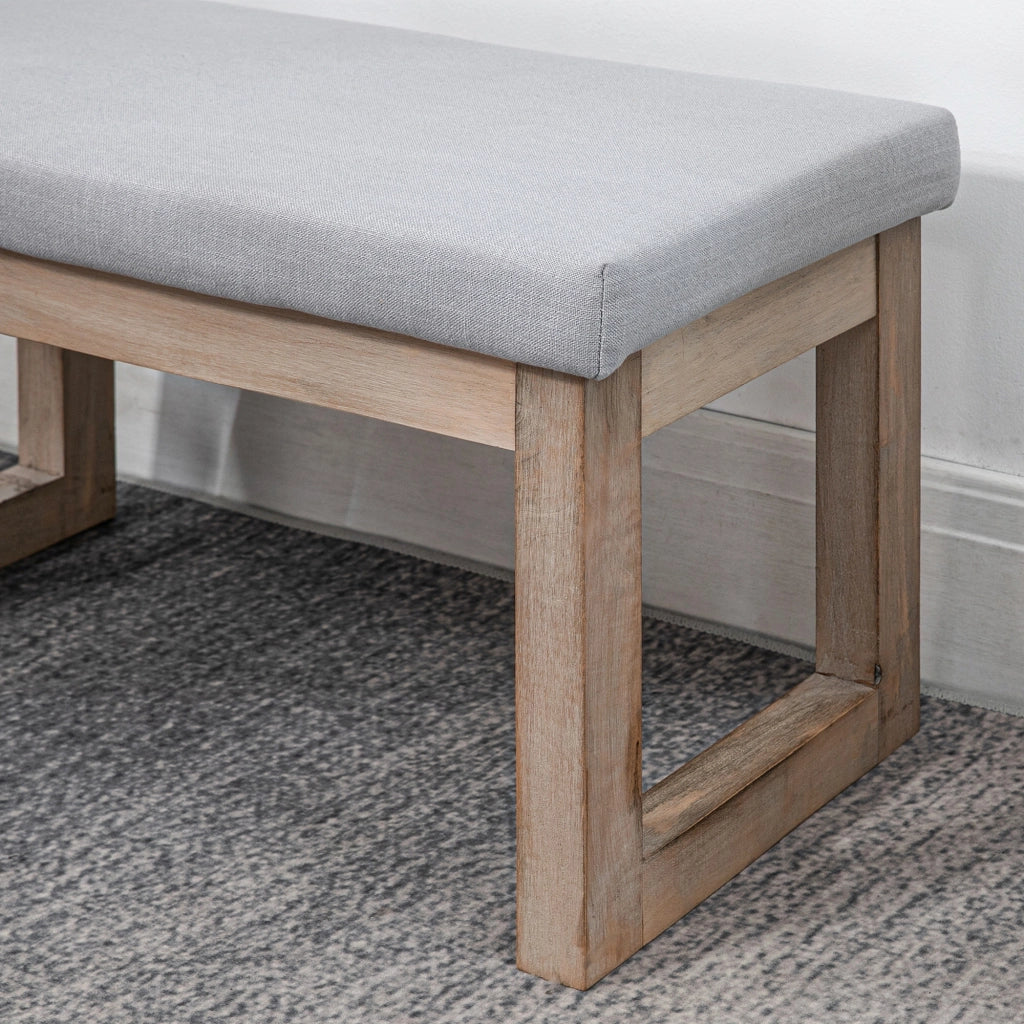 Panca imbottita multifunzione con gambe in legno 68x38x42 cm grigia