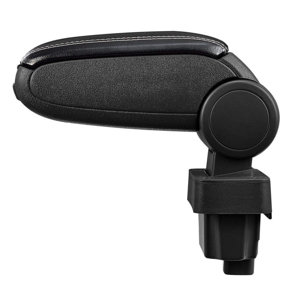Bracciolo centrale per BMW E36 con scomparto imbottito in similpelle nera con cuciture bianche 03_0000379