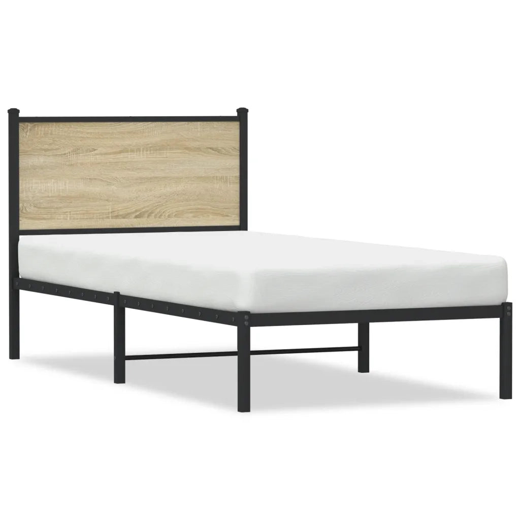 Giroletto senza Materasso in Metallo-Struttura Letto Rovere Sonoma 75x190 cm 371162