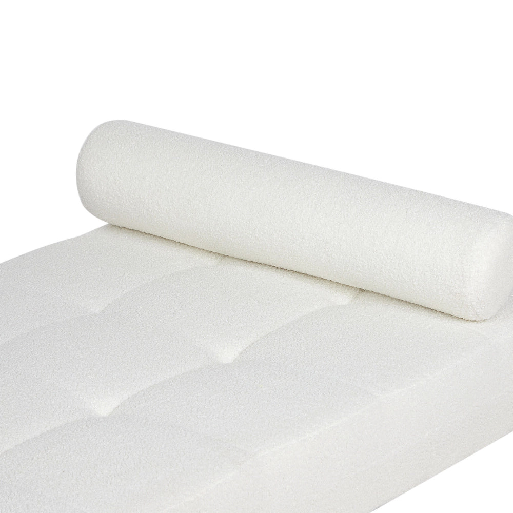 Chaise Longue bianca Boucle Soggiorno Camera da letto Gambe in metallo Stile moderno