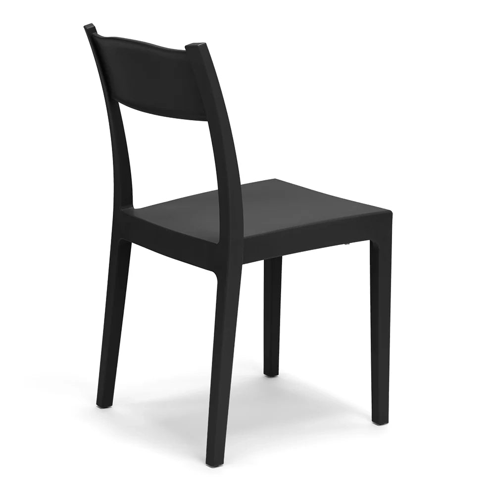 Set 6 Sedie in polipropilene VESTA, impilabile, resistente ai raggi UV, design moderno, ideale per sala da pranzo, cucina, sala d’attesa, bar, ristoranti o giardino, colore Ghisa
