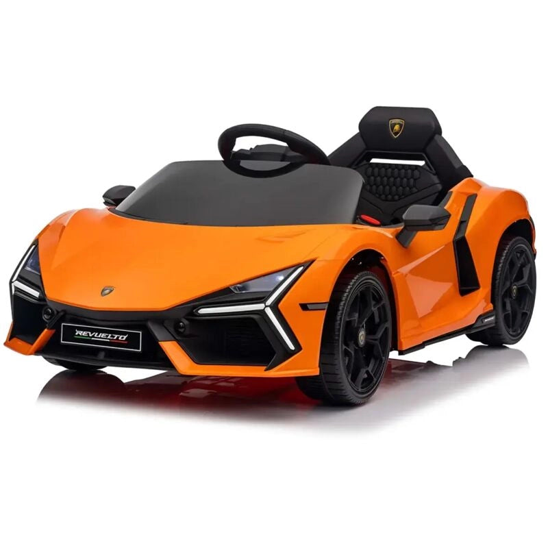Macchina elettrica cavalcabile per bambini, Lamborghini Revuelto colore arancio,Eta 3-5 anni