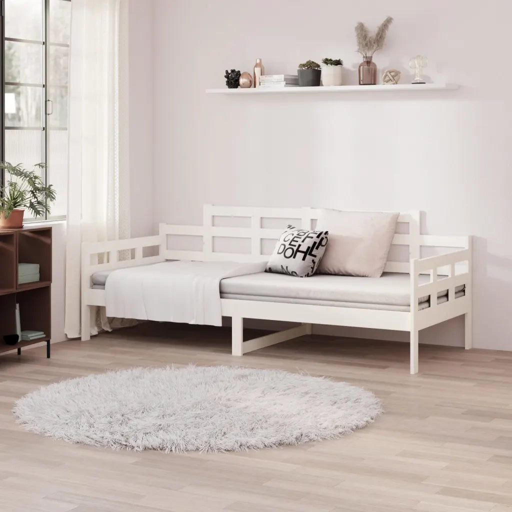 Dormeuse Bianca in Legno Massello di Pino 90x200 cm 820328
