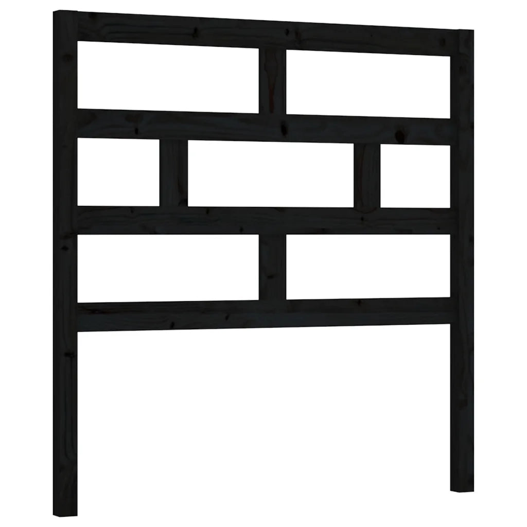 Testiera per Letto-Testata-Testiera Decorativa Nera 81x4x100 cm in Legno Massello di Pino 494571