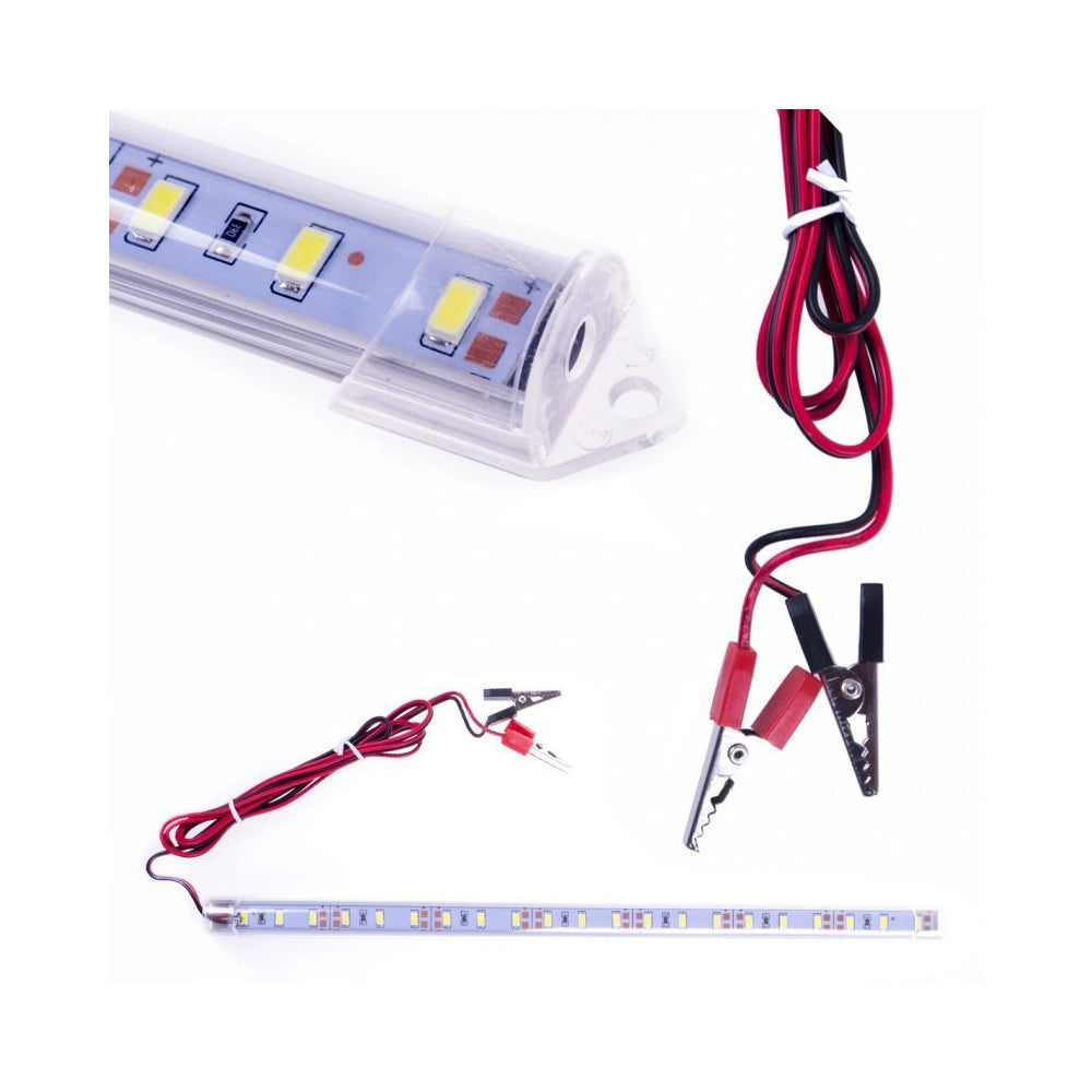 Trade Shop - Barra Profilo Led 12v 11w Luce Bianco Freddo 6500° K Per Auto Camper Moto Tuning -