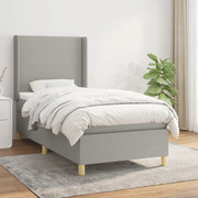 Giroletto a Molle con Materasso Grigio Chiaro 90x200 cm Tessuto 3131801
