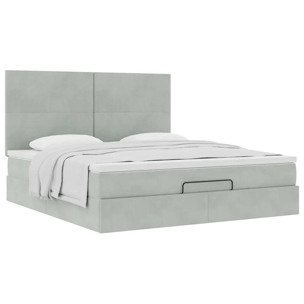 Struttura Letto Pouf con Materassi 160x200 cm in Velluto