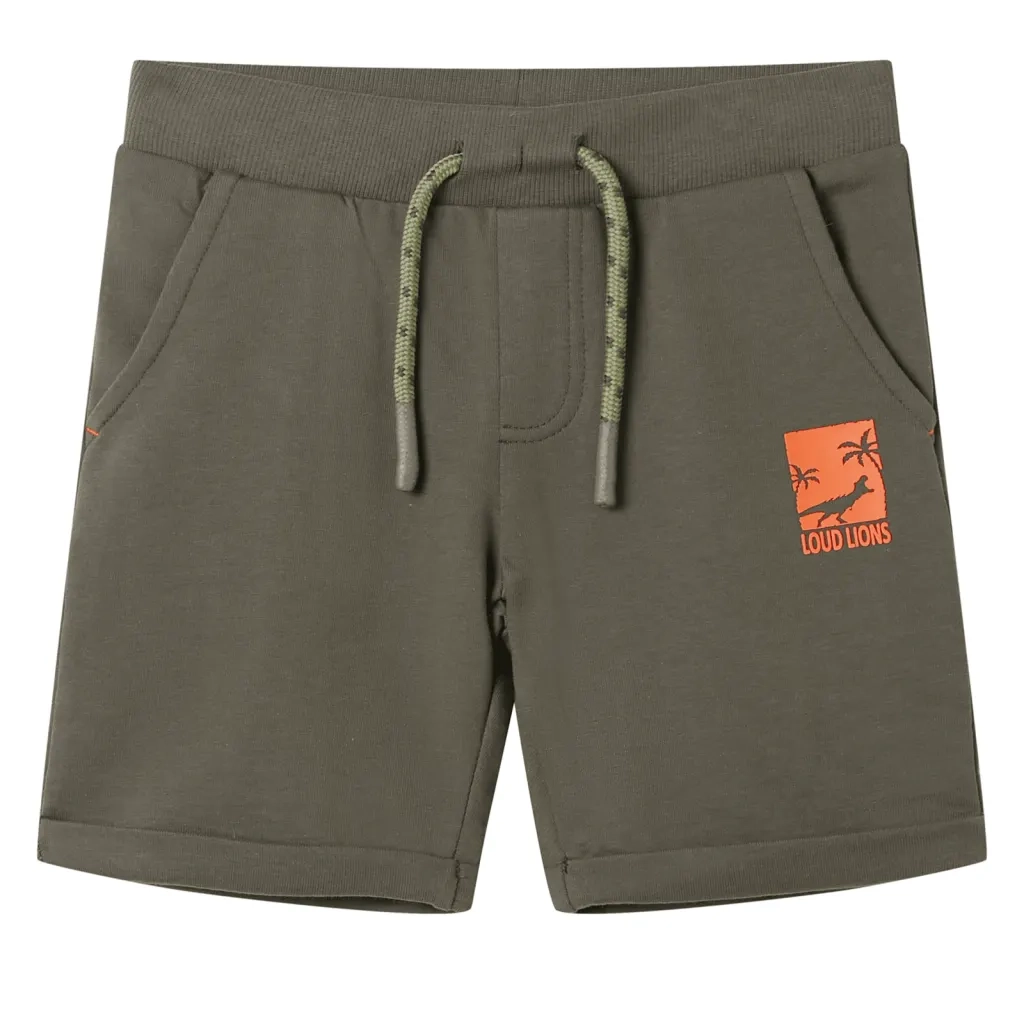 Pantaloncini per Bambini con Coulisse Cachi Scuro 140cod mxl 110552