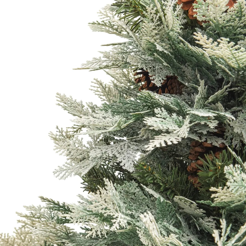 Albero di Natale | Decorazioni natalizie Preilluminato con Pigne Verde 150 cm PVC e PE