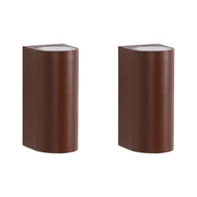 Set di 2 lampade LED da esterno per pareti esterne 21 cm in metallo e alluminio marrone design moderno
