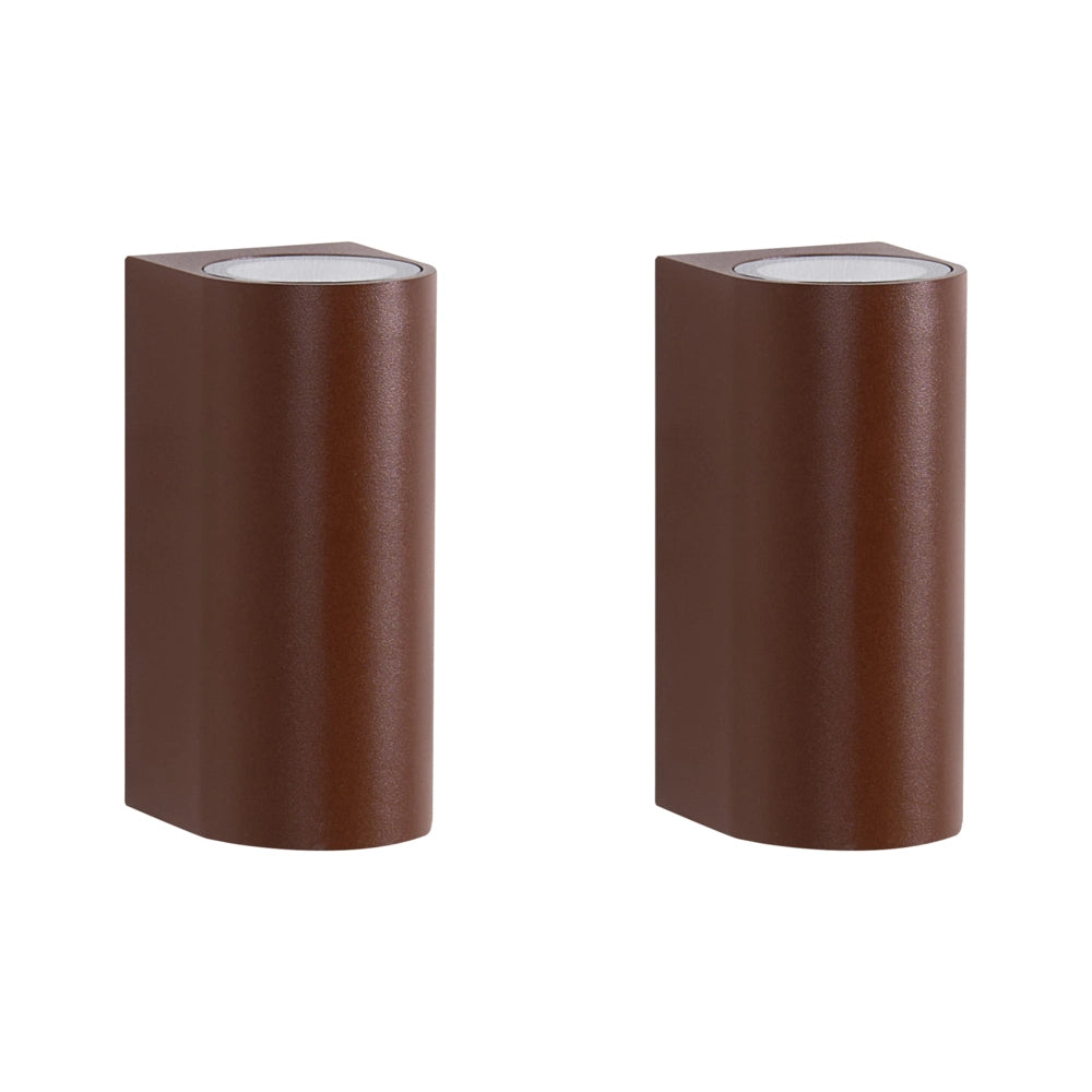 Set di 2 lampade LED da esterno per pareti esterne 21 cm in metallo e alluminio marrone design moderno