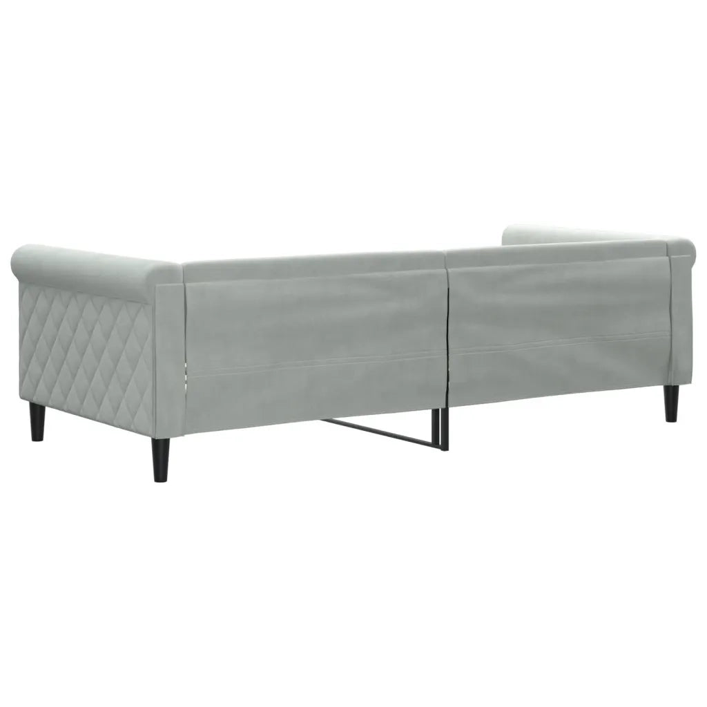 Letto singolo | Letto per adulti | Letto da Giorno Grigio Chiaro 90x200 cm in Velluto
