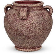 Vaas rustica in terracotta, manufatta a mano con maniglie, vaso per decorazione, altezza 20 cm