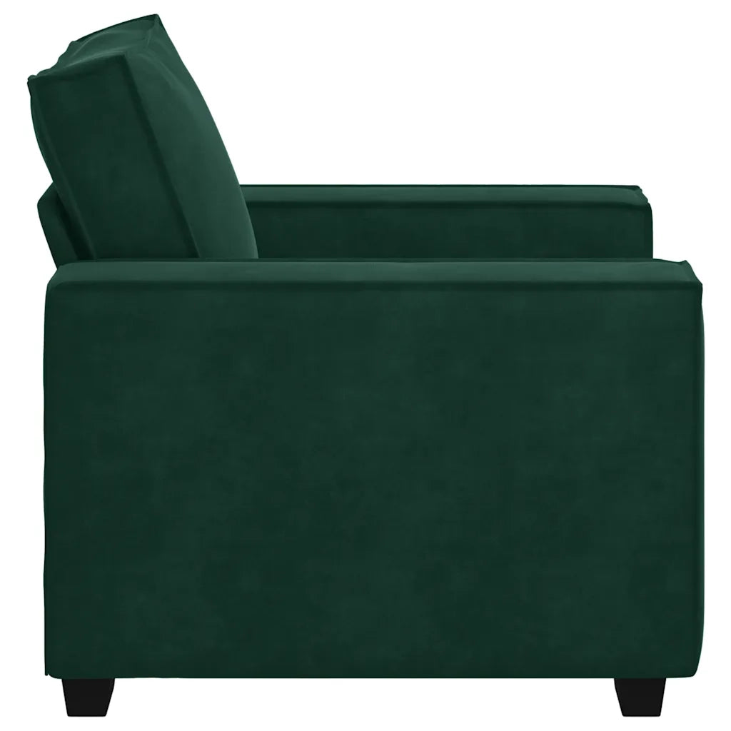 vidaXL Divano Sedia Verde Scuro 60 cm Velluto