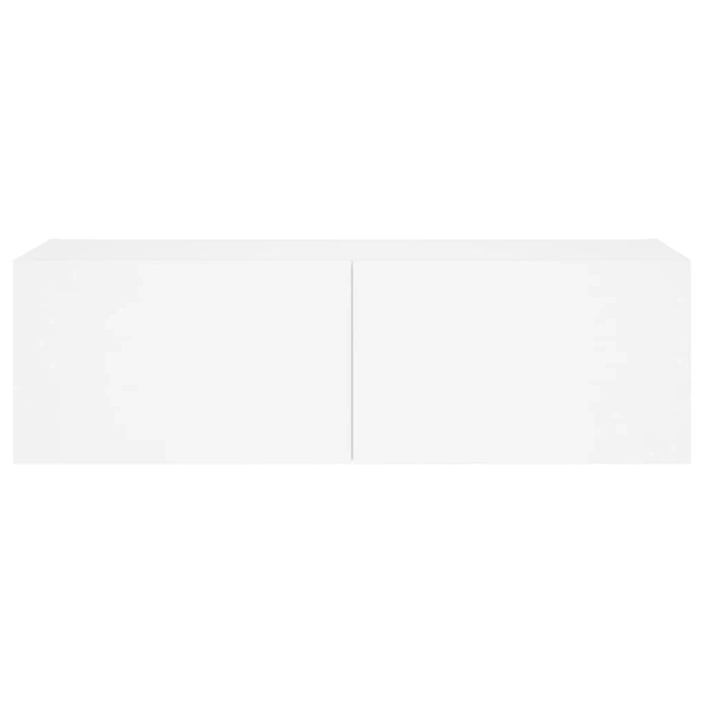 Mobile TV multimediale scaffale TV credenza mobile TV sala da pranzo soggiorno camera da letto montaggio a parete con luci LED 100 x 35 x 31 cm bianco 02_0027850