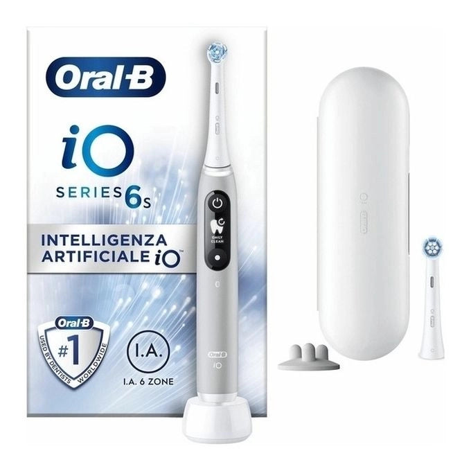 Oral-B iO Spazzolino Elettrico Ricaricabile 6S Grigio, 2 Testine, 1 Custodia Da Viaggio, 1 Spazzolino