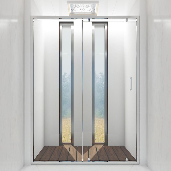 Porta Parete Doccia 160 cm 1 Anta Scorrevole in Cristallo Trasparente 6mm H195 Bonussi Giuly