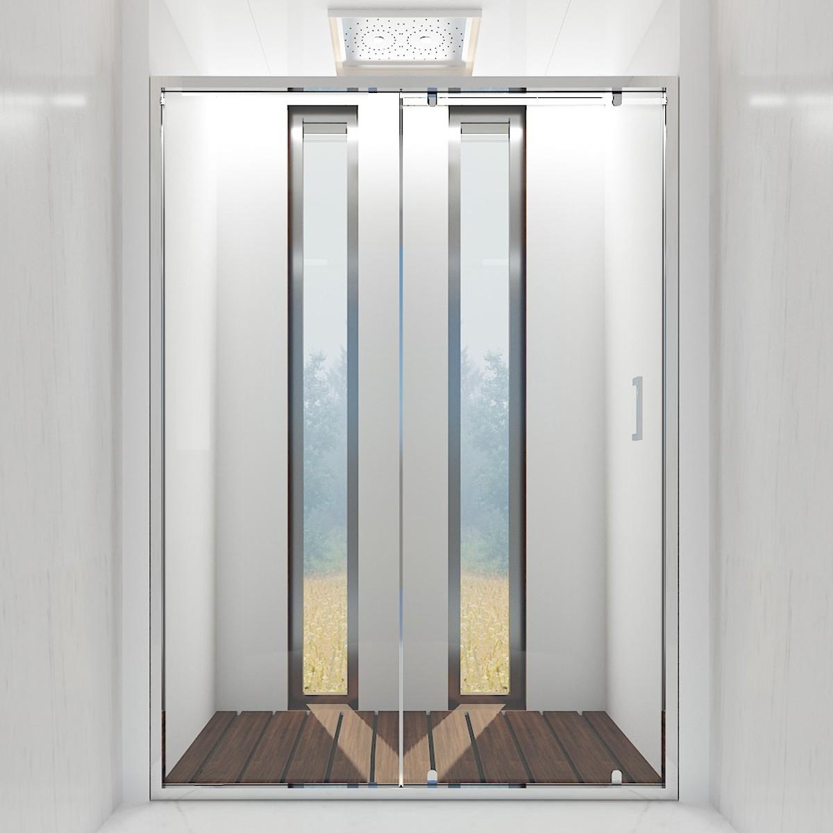 Porta Parete Doccia 170 cm 1 Anta Scorrevole in Cristallo Trasparente 6mm H195 Bonussi Giuly