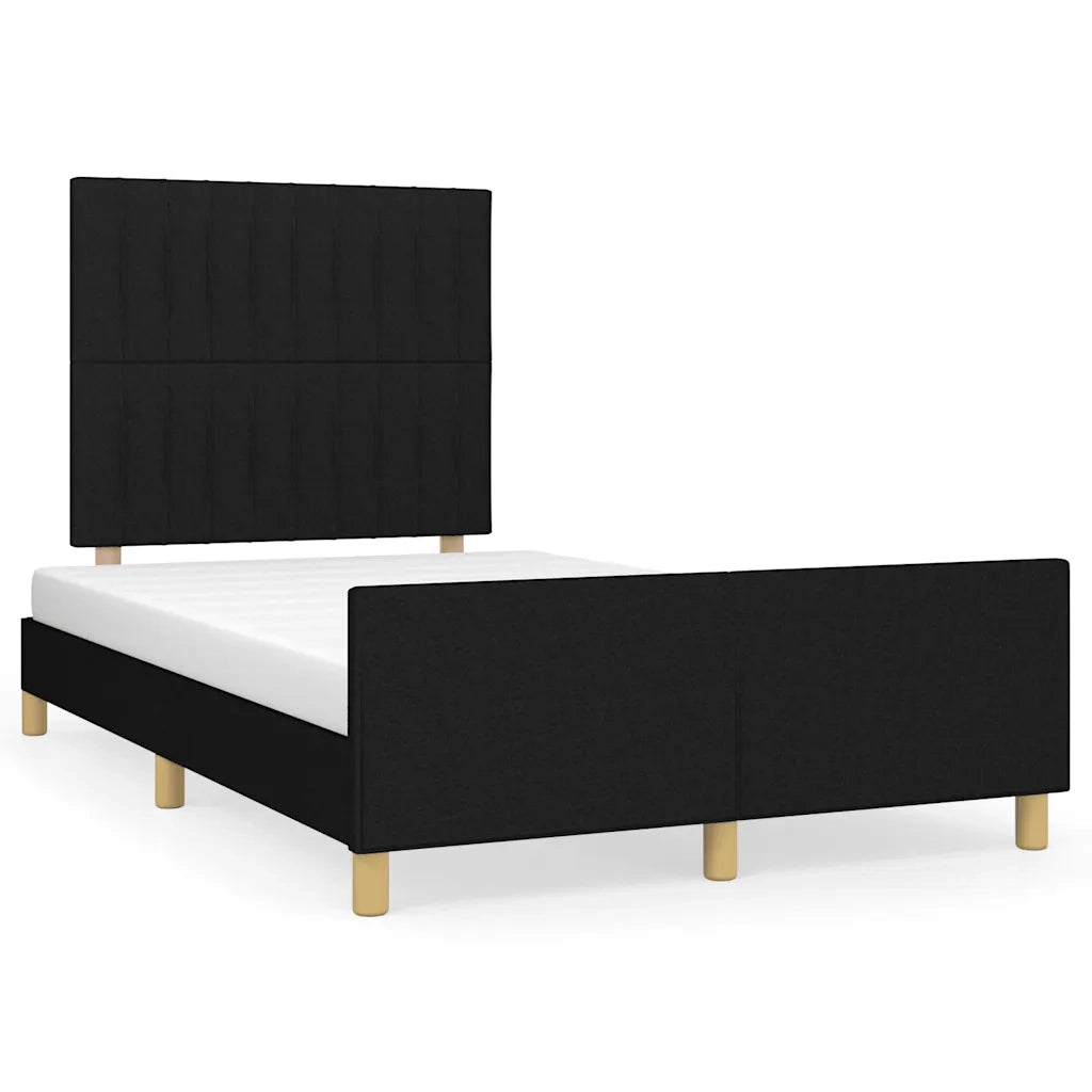Letto matrimoniale | Letto per adulti | Giroletto senza Materasso Nero 120x200 cm Tessuto