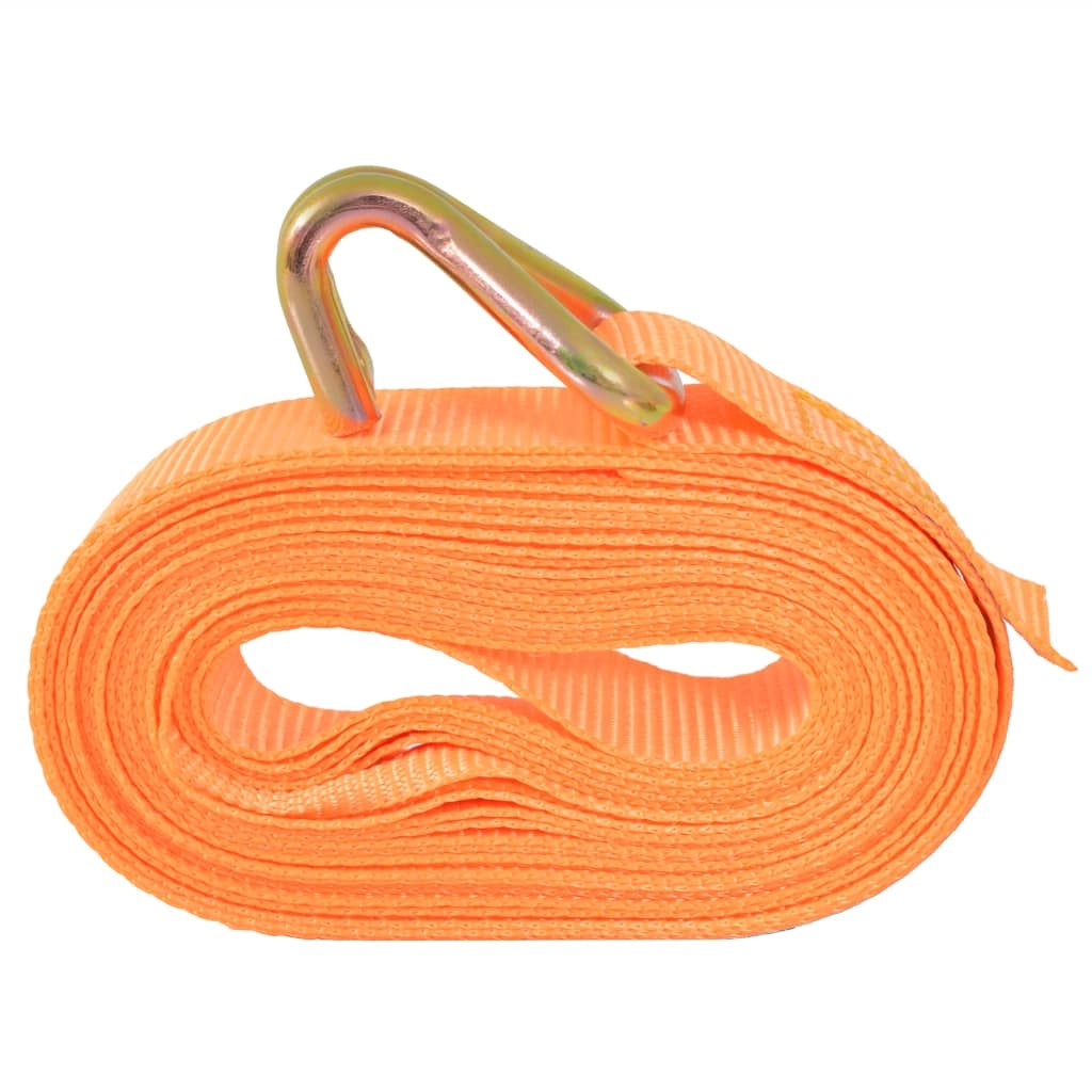 Set di 4 cinghie di ancoraggio a cricchetto 0,4 tonnellate 6 m x 25 mm arancione trasporto 02_0003541