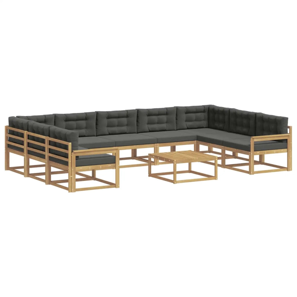 Set di divani da esterno con cuscino 10 pcs Bianco e Antracite