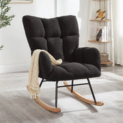 Poltrona a Dondolo ¨C Xylo ¨C Legno e Metallo, Design Scandinavo, 69x89x101 cm
