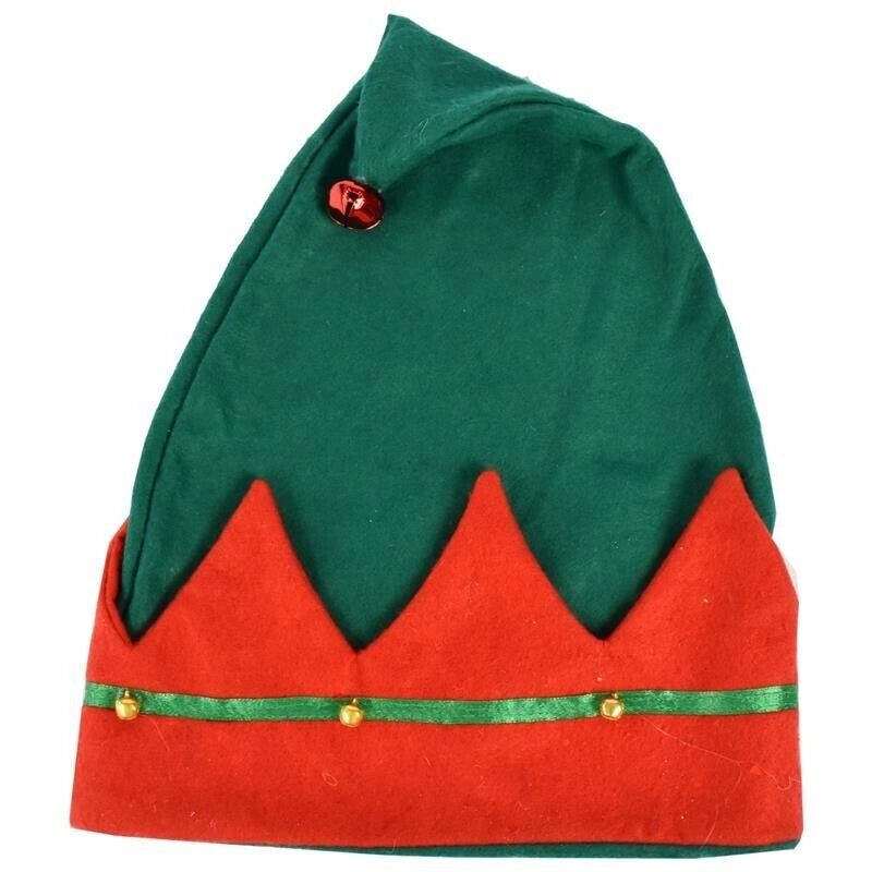 MAURY'S CAPPELLO DI NATALE DA ELFO 40 CM VERDE E ROSSO 10 PZ