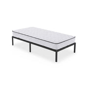 Struttura Letto Pieghevole in Metallo con Materasso Rete a Doghe 90x200 cm Nero Letto per Ospiti 6 Gambe 10 Doghe