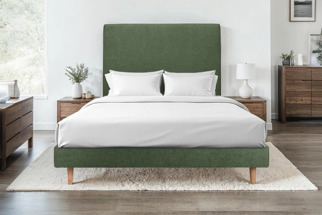Letto 140x200 cm con testata imbottita - Tessuto Tela opaca