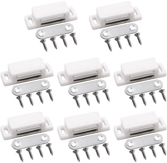 Set di chiusura magnetica per porte di armadi - 8 pezzi con viti - Adesivo forte - Chiusura magnetica per porte di armadi - Porte di armadi