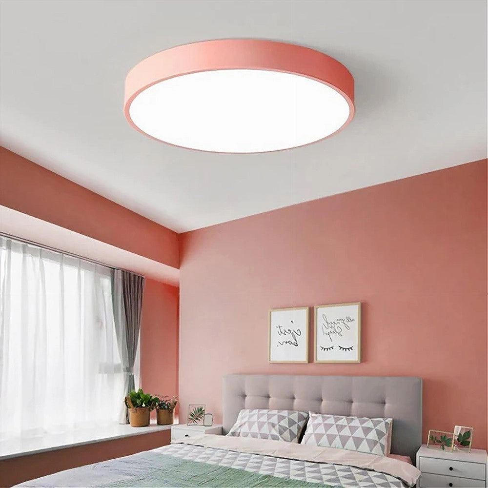 Trade Shop - Plafoniera Led 70 W Rotonda Lampada Soffitto Rosa Lampadario Luce Naturale 02621 -