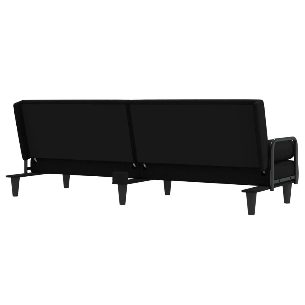 Divano letto con braccioli in tessuto nero 02_0019835