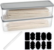 2 x Scatole per conservazione con coperchio cucina, contenitore per pasta e noodles, scatole per conservazione aerei per cornflakes, pasta, cereali per colazione, dispenser, organizzatore per frigorifero con coperchio