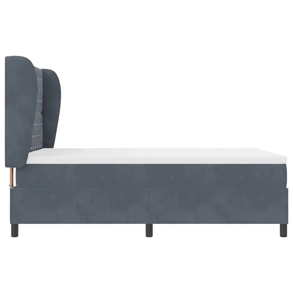 Letto a molle con materasso Grigio scuro 190 x 140 cm Velluto 3340869