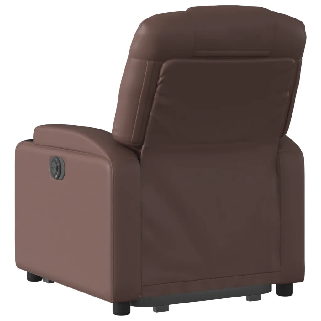 Divano Sedia-Poltrona Alzapersona Reclinabile Marrone in Similpelle 452904