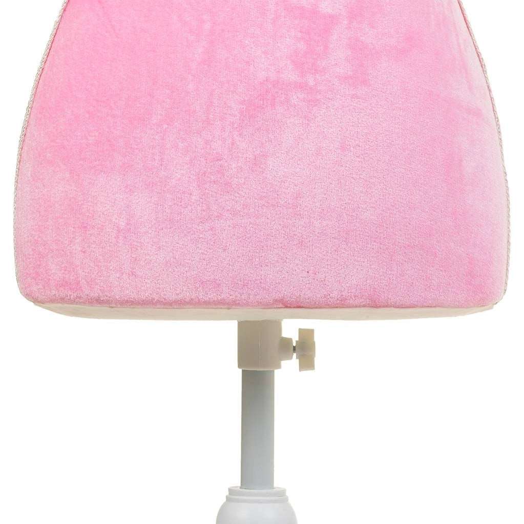 Manichino in legno e schiuma rivestito in tessuto rosa 24x37,5x168h