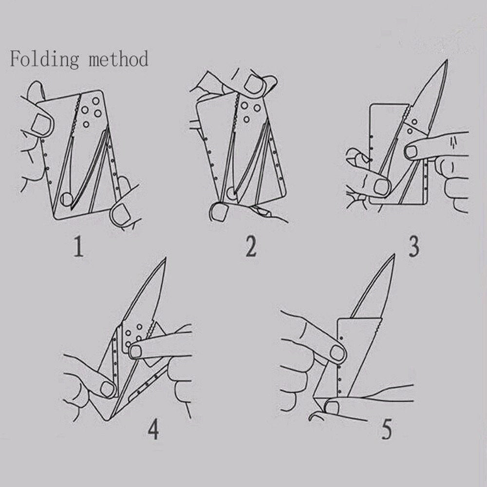 Trade Shop - Coltello Tattico A Forma Carta Di Credito Pieghevole Card Knife Campeggio Multi -