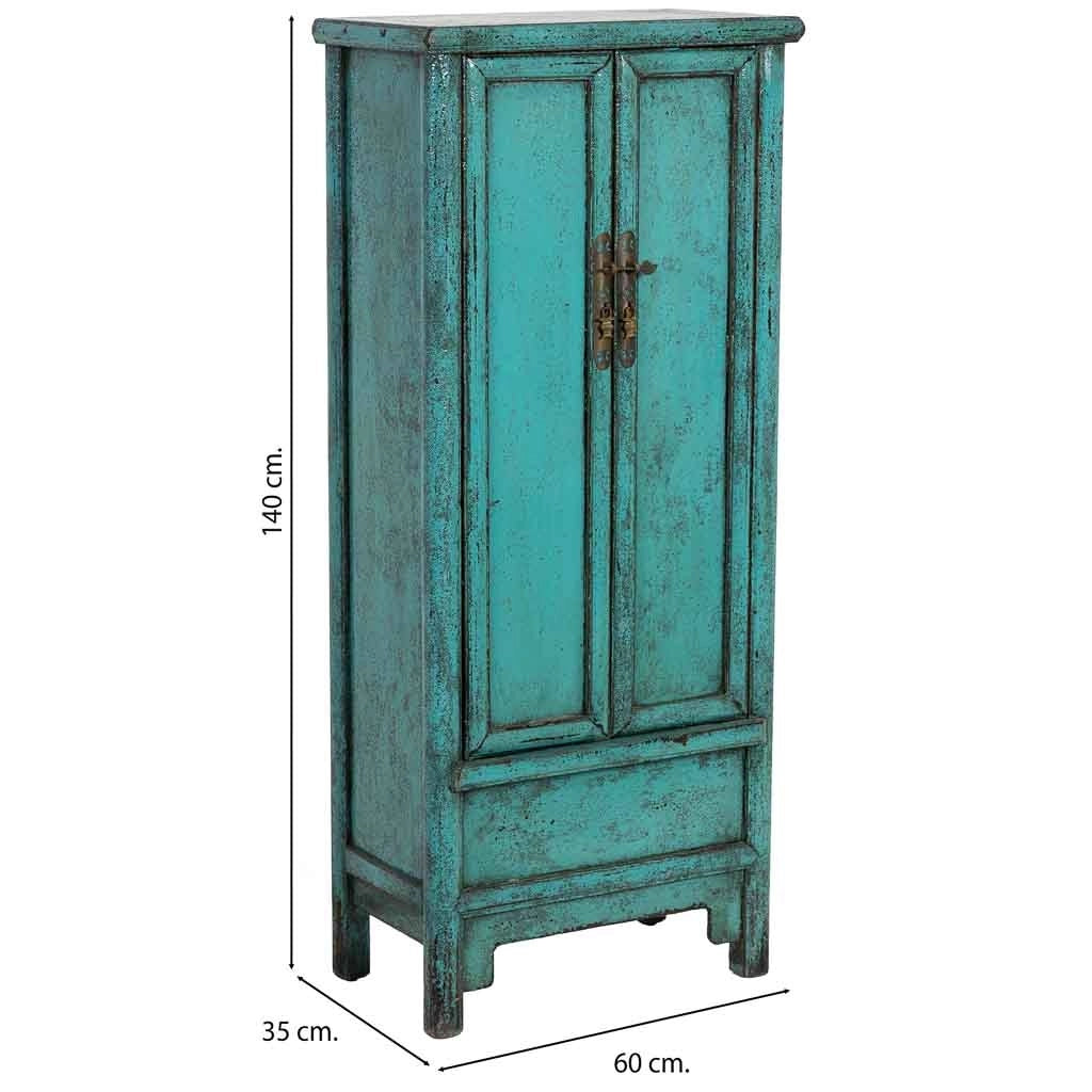 Armadio in legno blu 60x35x140h cm