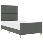 Letto singolo | Letto per adulti | Struttura del letto Grigio scuro 80 x 200 cm Tessuto