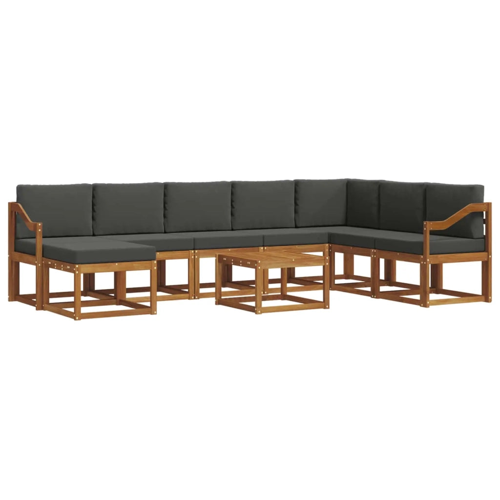 Set di divani da esterno con cuscino 9 pcs Naturale e Antracite 3366865