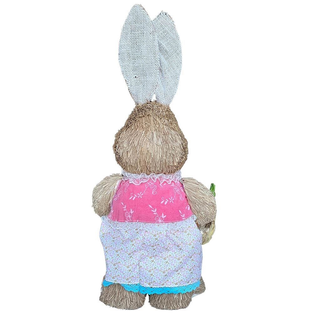 Coniglietta pasquale rabbit in paglia rafia alto 60 cm per decorazioni