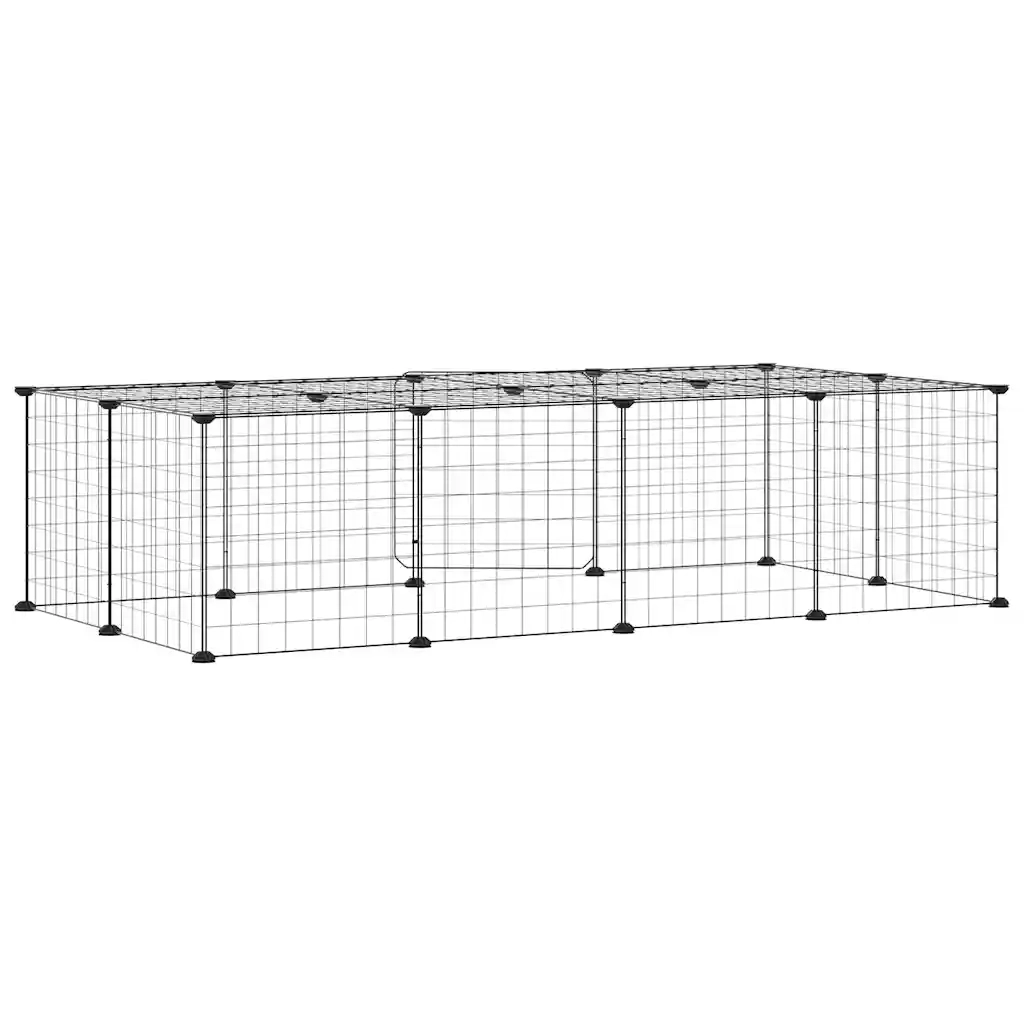 Gabbia per Animali 20 Pannelli con Porta Nera 35x35 cm Acciaio 3114055