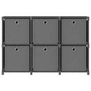 Mensola con 6 Scatole a Cubo Grigia 103x30x72,5 cm in Tessuto CFW1121873