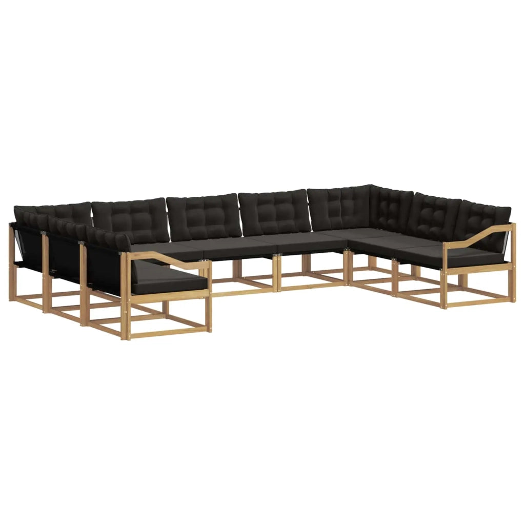 Set di divani da esterno 9 pz Bianco e Nero 3389078