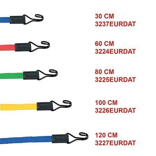 Master Lock 3227EURDAT Cinghia Elastica Piatta 120 cm Doppio Gancio Acciaio Carico Max 40 Kg colore Blu